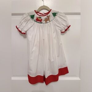 EUC Lulu Bebe Smocked Christmas Dress 2T